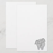 Grauer Elefant Briefpapier (Vorne/Hinten)