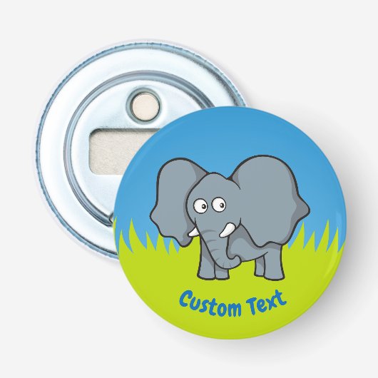 Grauer Elefant Cartoon Flaschenöffner (Vorderseite)