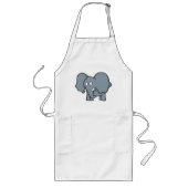 Grauer Elefant Cartoon Lange Schürze (Vorne)