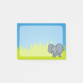 Grauer Elefant Cartoon Post-it Klebezettel (Vorderseite)