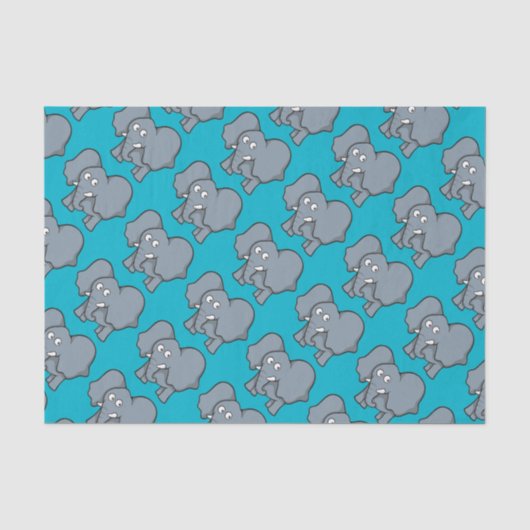 Grauer Elefant Cartoon Seidenpapier (Vorderseite)