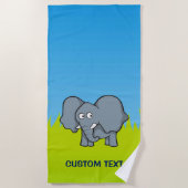 Grauer Elefant Cartoon Strandtuch (Vorderseite)