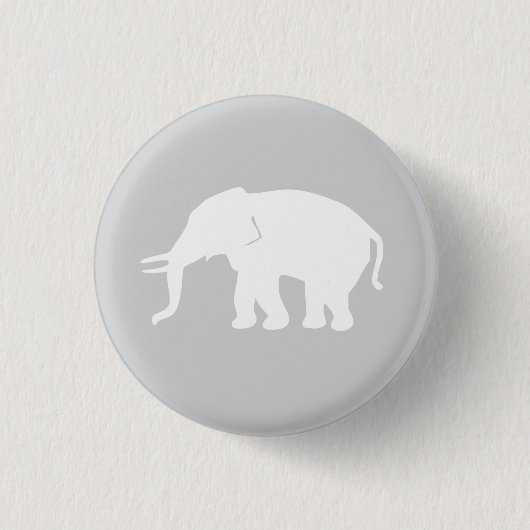 Grauer Elefant-Knopf Button (Vorderseite)