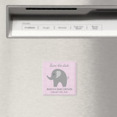 Grauer Elefant Save the Date Babyduschmagnet Magnet (In Situ (Geschirrspüler))