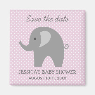 Grauer Elefant Save the Date Babyduschmagnet Magnet
