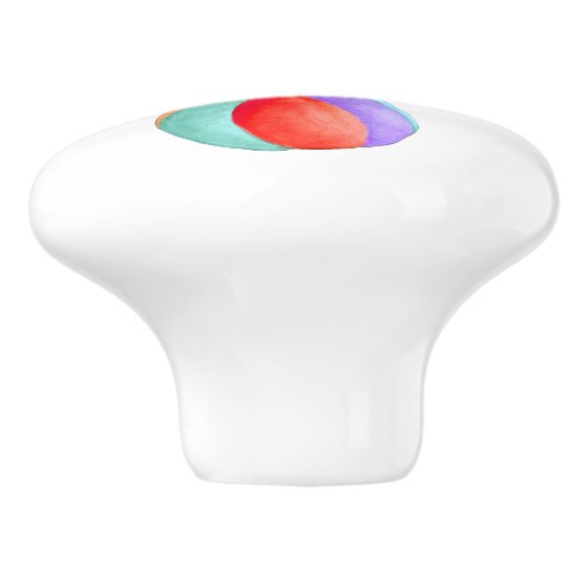 Grauer Elefant whimsy Aquarellzirkus vor der Tür Keramikknauf (Seitenansicht)