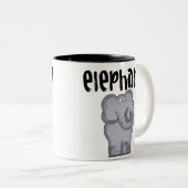 Grauer Elefant Zweifarbige Tasse (VorderseiteRechts)