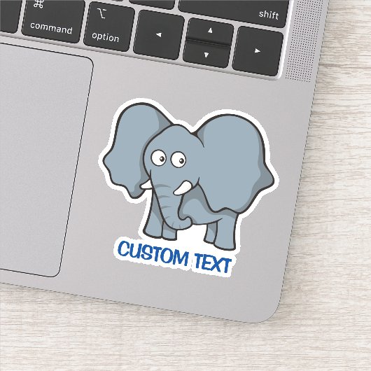 Grauer Elephant-Cartoon Aufkleber (Detail)