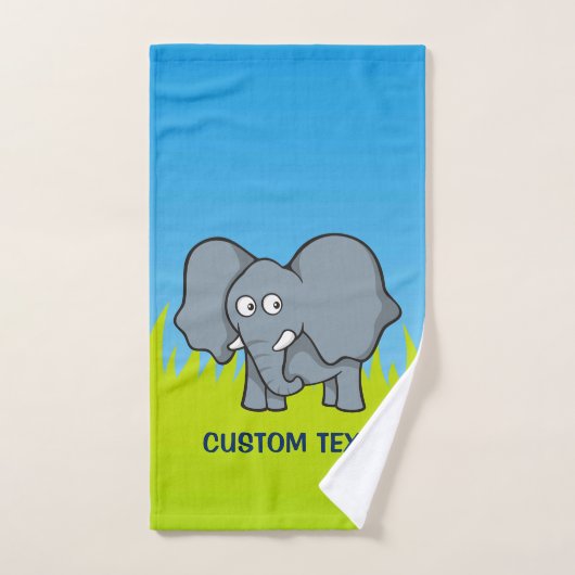 Grauer Elephant-Cartoon Badhandtuch Set (Handtuch)