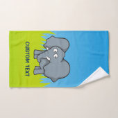 Grauer Elephant-Cartoon Badhandtuch Set (Handtuch)