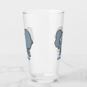Grauer Elephant-Cartoon Glas (Links)