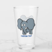 Grauer Elephant-Cartoon Glas (Vorderseite)