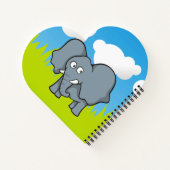 Grauer Elephant-Cartoon Notizblock (Rückseite)