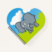 Grauer Elephant-Cartoon Notizblock (Vorderseite)