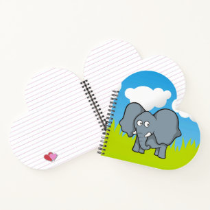 Grauer Elephant-Cartoon Notizblock