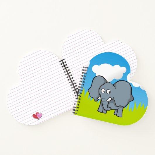 Grauer Elephant-Cartoon Notizblock (Innenseite)