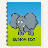 Grauer Elephant-Cartoon Notizbuch (Vorderseite)