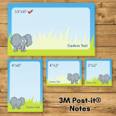 Grauer Elephant-Cartoon Post-it Klebezettel