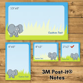 Grauer Elephant-Cartoon Post-it Klebezettel