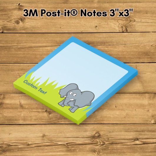 Grauer Elephant-Cartoon Post-it Klebezettel