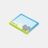 Grauer Elephant-Cartoon Post-it Klebezettel (angewinkelt)