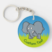 Grauer Elephant Cartoon Schlüsselanhänger (Vorderseite)