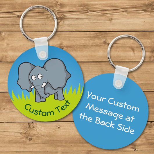 Grauer Elephant Cartoon Schlüsselanhänger