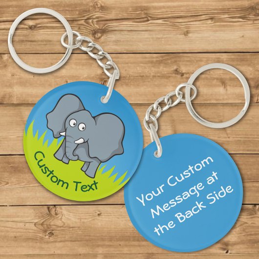 Grauer Elephant Cartoon Schlüsselanhänger