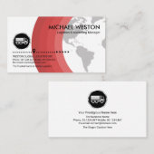 Grauer Erdlogistikverkehr mit weltweit roten Schic Visitenkarte (Vorne/Hinten)