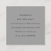 Grauer Extravaganter Schriftart Minimalistisch Quadratische Visitenkarte (Rückseite)