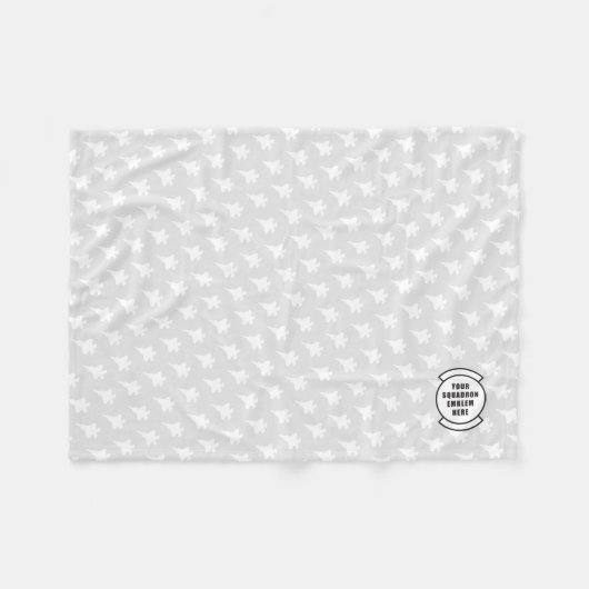 Grauer F-35 Jet Gemusterter Patch für kundenspezif Fleecedecke (Vorderseite (Horizontal))