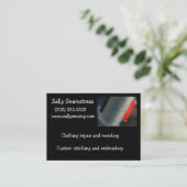 Grauer Faden Visitenkarte (Stehend Vorderseite)