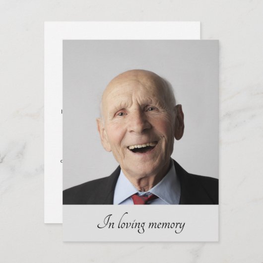 Grauer Familienmitglied verabschiedet Ankündigung (Vorne/Hinten)