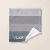 GRAUER FARBPALETTE STRIPE LINE PATTERN INDIVIDUELL BADHANDTUCH SET (Waschlappen)