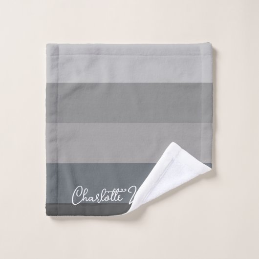 GRAUER FARBPALETTE STRIPE LINE PATTERN INDIVIDUELL BADHANDTUCH SET (Waschlappen)