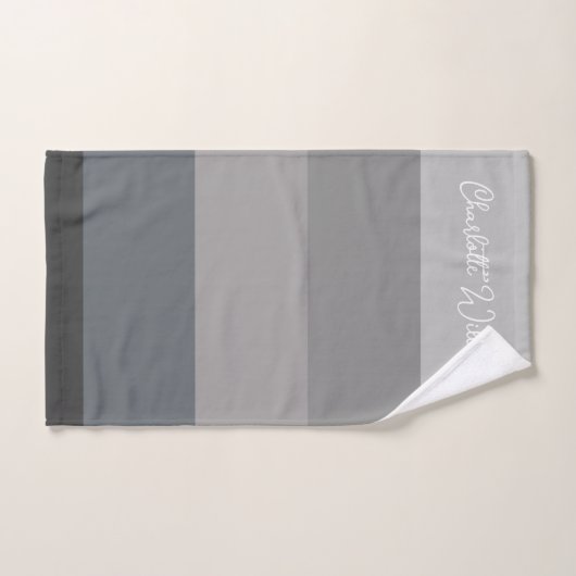 GRAUER FARBPALETTE STRIPE LINE PATTERN INDIVIDUELL BADHANDTUCH SET (Handtuch)