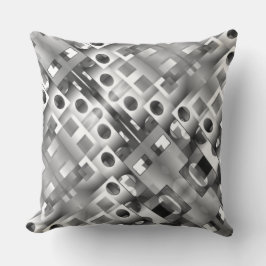 Grauer Farbverlauf von Quadraten und Rechtecken mi Kissen