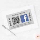 Grauer Firmenname qr Code Facebook Rechteckiger Aufkleber (Umschlag)