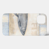 Grauer Fisch auf Beige Hintergrund Case-Mate iPhone Hülle (Rückseite (Horizontal))