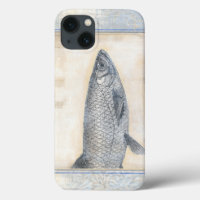 Grauer Fisch auf Beige Hintergrund