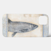 Grauer Fisch auf Beige Hintergrund Case-Mate iPhone Hülle (Rückseite (Horizontal))
