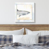 Grauer Fisch auf Beige Hintergrund Leinwanddruck (Insitu (Schlafzimmer))