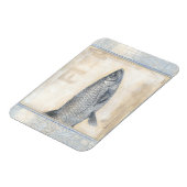 Grauer Fisch auf Beige Hintergrund Magnet (Linke Seite)