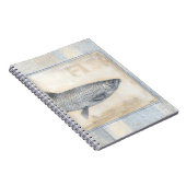 Grauer Fisch auf Beige Hintergrund Notizblock (Rechte Seite)