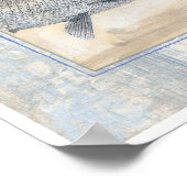 Grauer Fisch auf Beige Hintergrund Poster (Ecke)