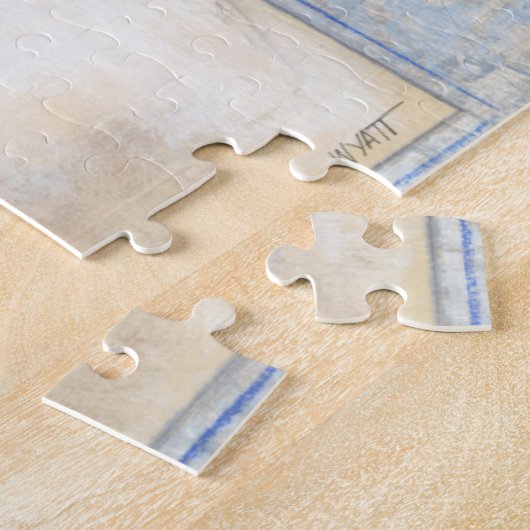 Grauer Fisch auf Beige Hintergrund Puzzle (Seite)