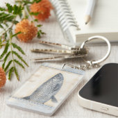 Grauer Fisch auf Beige Hintergrund Schlüsselanhänger (Vorderseite rechts)