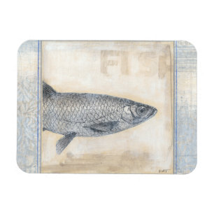 Grauer Fisch auf beigem Hintergrund Magnet