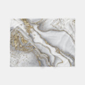 Grauer flüssiger Marmor - Perle und Gold Fleecedecke (Vorderseite (Horizontal))