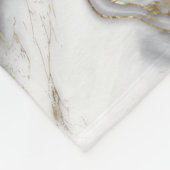 Grauer flüssiger Marmor - Perle und Gold Fleecedecke (Ecke)